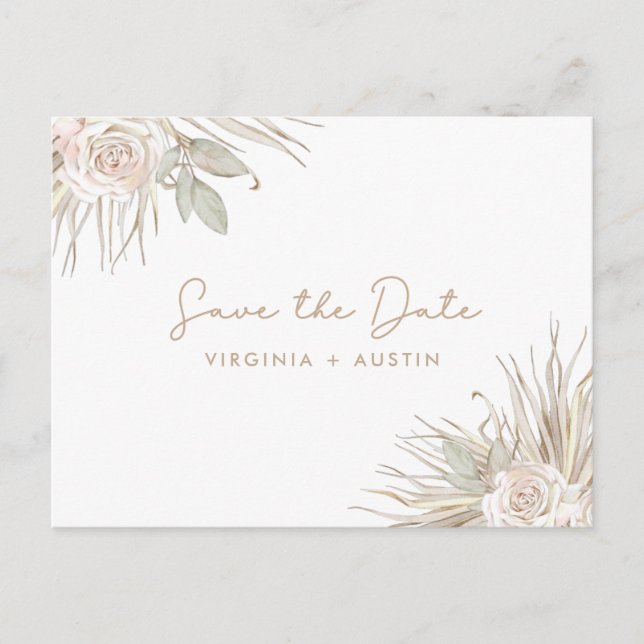 Faire-part de mariage floral (Devant)