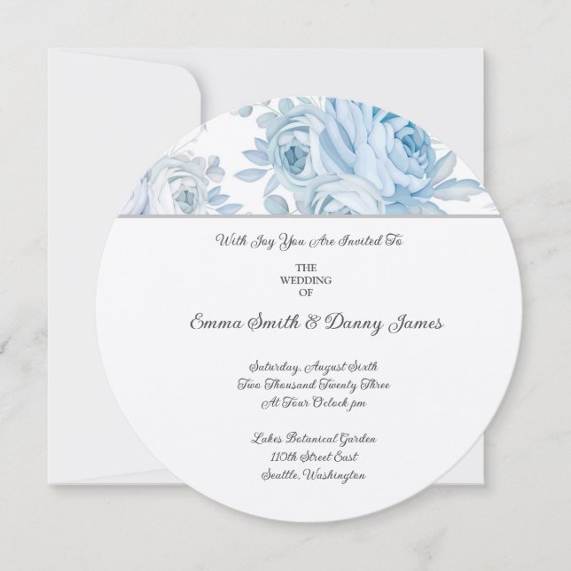 Faire-part de mariage floral (Devant)