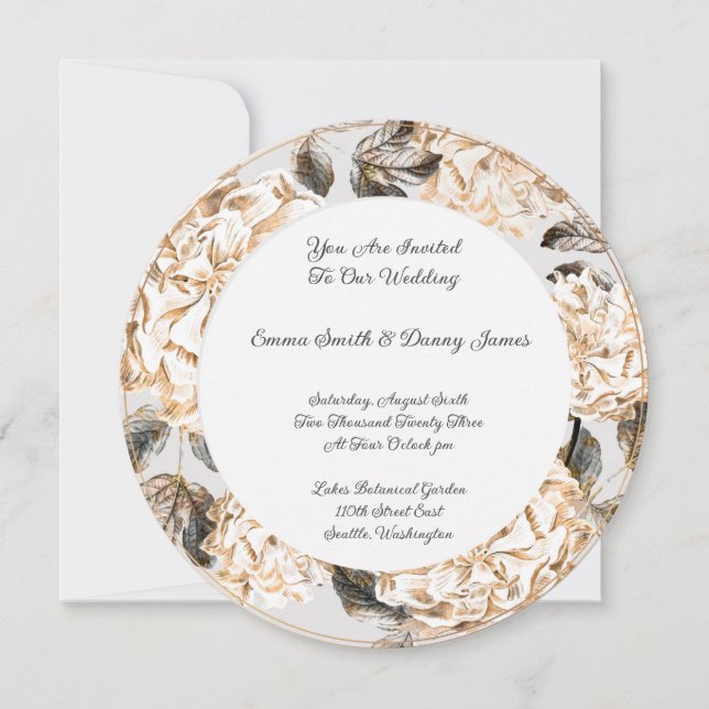 Faire-part de mariage floral (Devant)