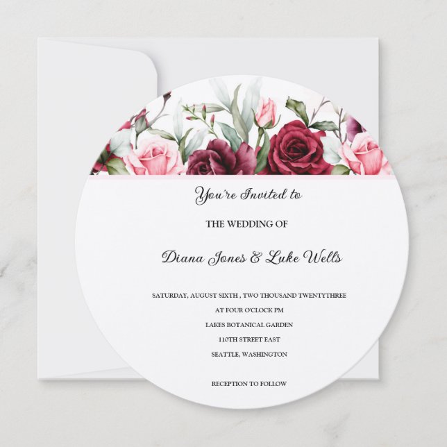 Faire-part de mariage floral (Devant)