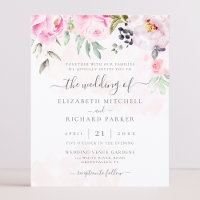 Faire-part de mariage floral à aquarelle budgétair
