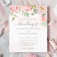 Faire-part de mariage floral à aquarelle budgétair