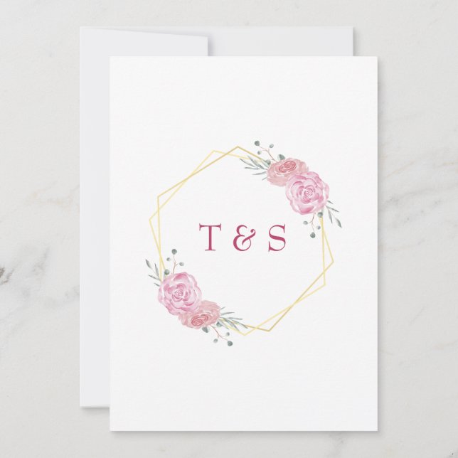 Faire-part de mariage floral à fleurs de cerisier  (Dos)