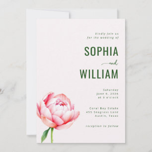 Faire-part de mariage floral à la menthe élégante
