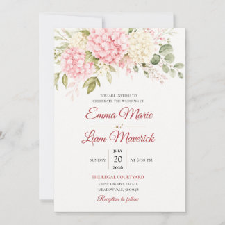 Faire-part de mariage floral à l'aquarelle élégant