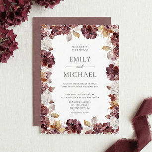 Faire-part de mariage floral à l'hortensia de Bour