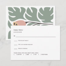 Faire-part de mariage floral abstrait Sage & Blush