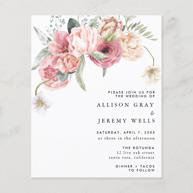 Faire-part de mariage floral | Annabeth (Devant)