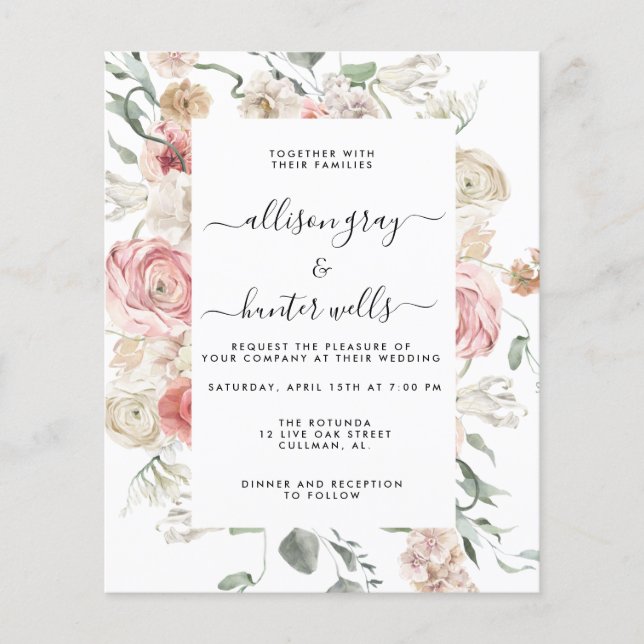Faire-part de mariage floral | Annabeth (Devant)