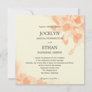 Faire-part de mariage floral aquarelle