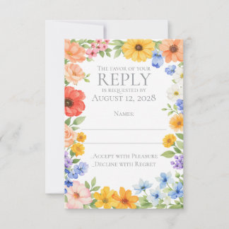 Faire-part de mariage floral aquarelle de jardin