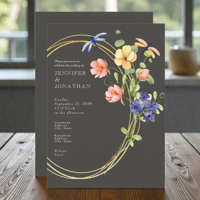 Faire-part de mariage floral aquarelle de printemp (Créateur téléchargé)