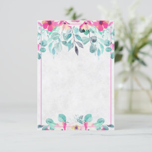 Faire-part de mariage floral aquarelle rose printe