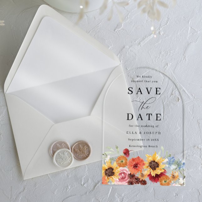 Faire-part de mariage floral aquarelle vibrant (Créateur téléchargé)