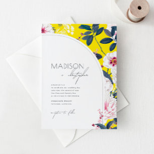 Faire-part de mariage floral Art nouveau