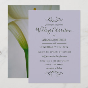 Faire-part de mariage floral au lys calla