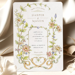 Faire-part de mariage Floral baroque