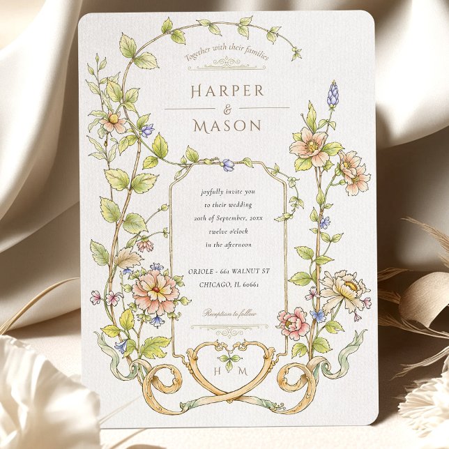 Faire-part de mariage Floral baroque (Créateur téléchargé)