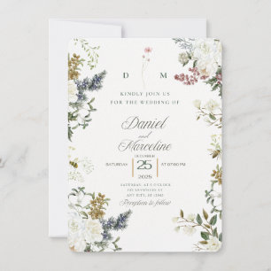 Faire-part de mariage Floral blanc - Enregistrer l