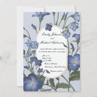 Faire-part de mariage Floral Bleu