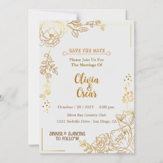 Faire-part de mariage floral bohème neutre rustiqu