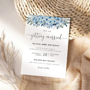 Faire-part de mariage Floral Boho Bleu
