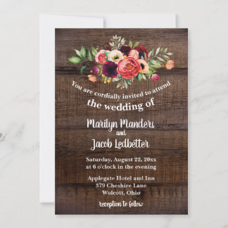 Faire-part de mariage Floral Boho Rustique