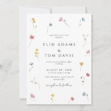Faire-part de mariage floral botanique à fleurs sa