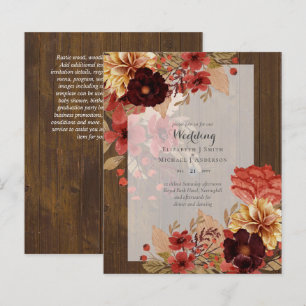 Faire-part de mariage floral BUDGET FALL - Dusky
