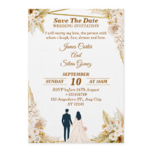 Faire-part de mariage floral – Carte d'invitation 