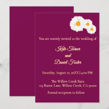 Faire-part de mariage floral Cranberry