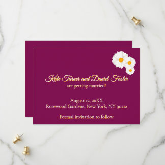 Faire-part de mariage floral Cranberry pour annonc