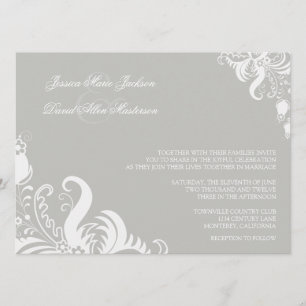 Faire-part de mariage floral d'accent de nuage