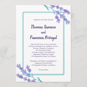 Faire-part de mariage floral d'aquarelle de