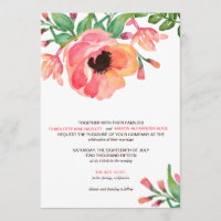 Faire-part de mariage FLORAL d'AQUARELLE MODERNE