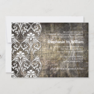 Faire-part de mariage floral de Grunge rustique