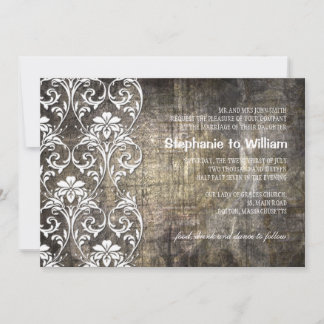 Faire-part de mariage floral de Grunge rustique