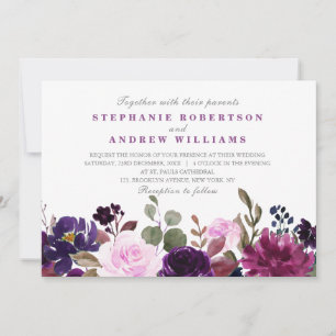Faire-part de mariage floral de lavande violette