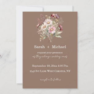 Faire-part de mariage floral de printemps