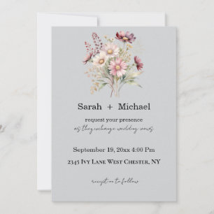 Faire-part de mariage floral de printemps