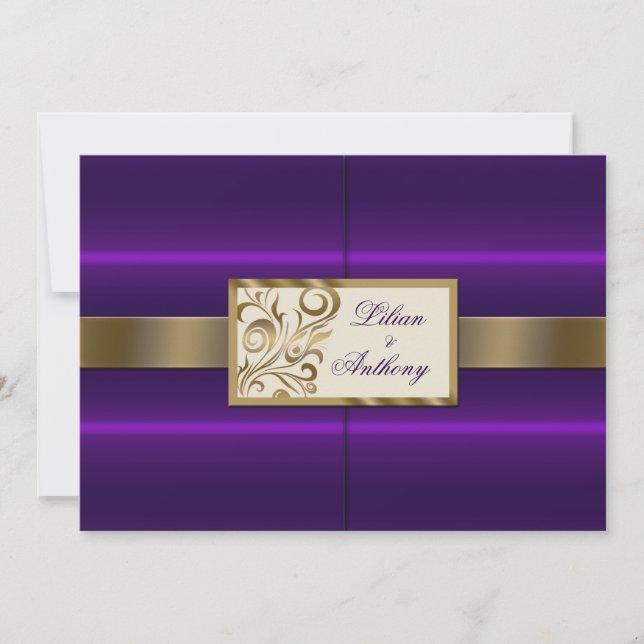 Faire-part de mariage floral de remous (Devant)