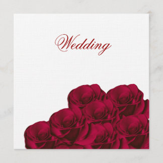 Faire-part de mariage floral de roses rouges