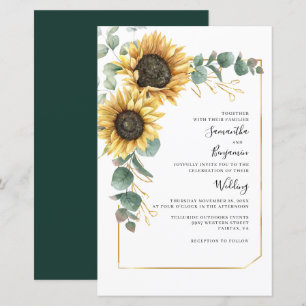 Faire-part de mariage floral de tournesol Eucalypt