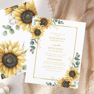 Faire-part de mariage floral de tournesol Eucalypt