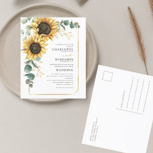 Faire-part de mariage floral de tournesol Eucalypt