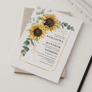 Faire-part de mariage floral de tournesol Eucalypt