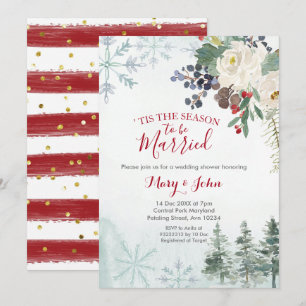 Faire-part de mariage Floral d'hiver