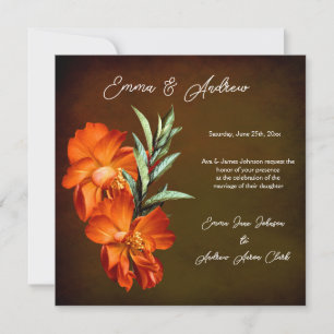 Faire-part de mariage floral ectique du coucher du