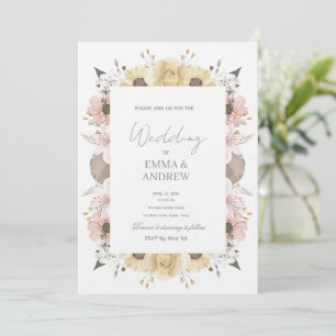 Faire-part de mariage floral – Élégant 