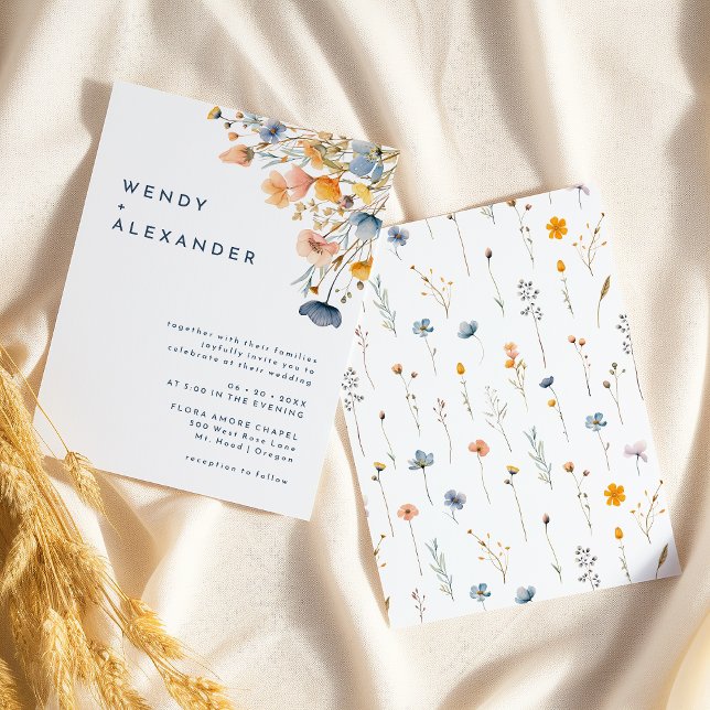 Faire-part de mariage floral élégant (Créateur téléchargé)